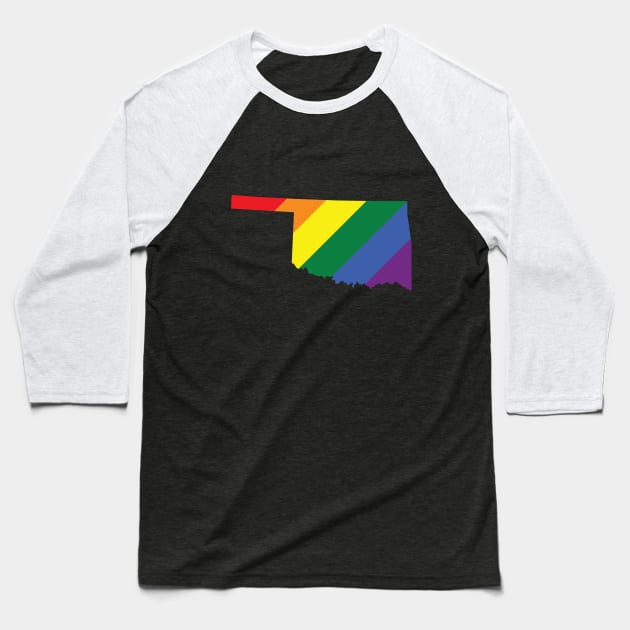Oklahoma state LGBT pride! Baseball T-Shirt by FiftyStatesOfGay